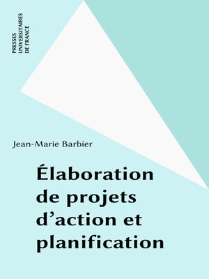 cover image of Élaboration de projets d'action et planification